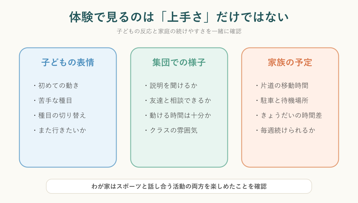 biima sportsの体験で確認するポイント