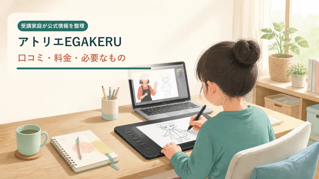 アトリエEGAKERUのオンラインイラスト教室を受講するイメージ