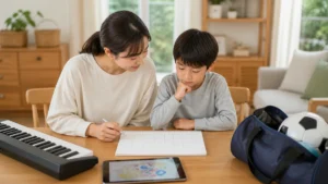 月1万円前後の習い事を比較する親子のイメージ