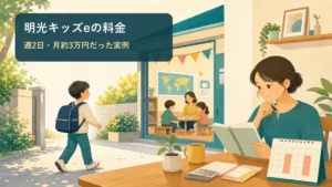 明光キッズeの週2日料金を検討する家庭のイメージ